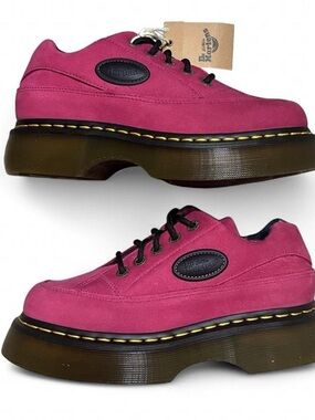NWT Dr. Martens Hot Pink Leather Suede Buzz 5i Platform Sneakers